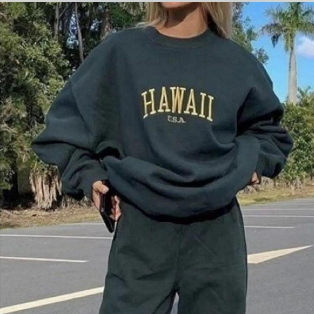 Brandy Melville Green Oversized Sweatshirt